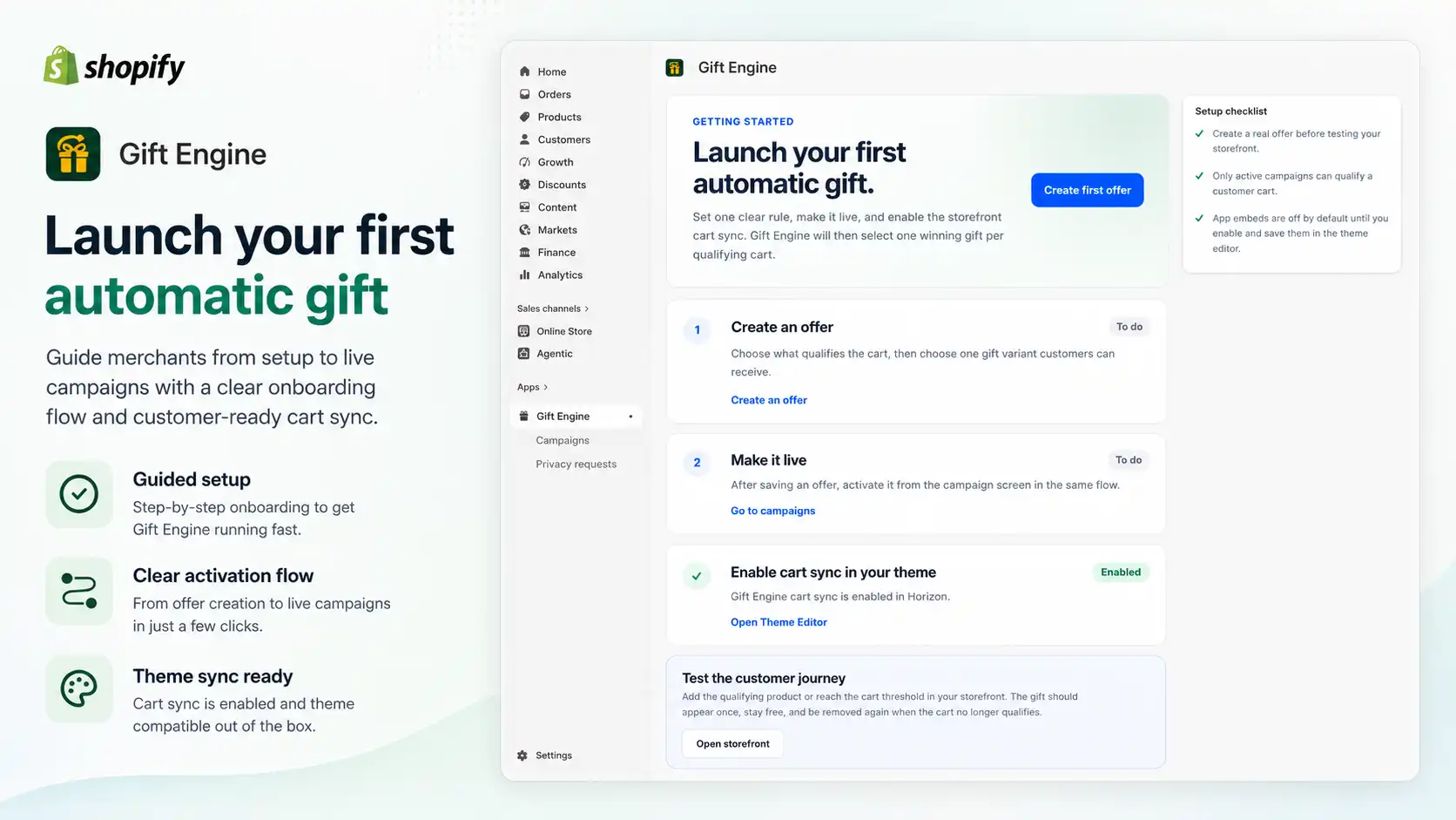 Launch your first automatic gift